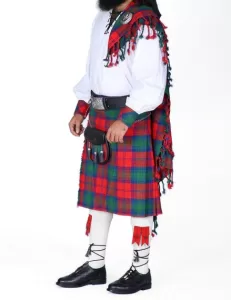 Man Wearing Lindsay Tartan Kilt